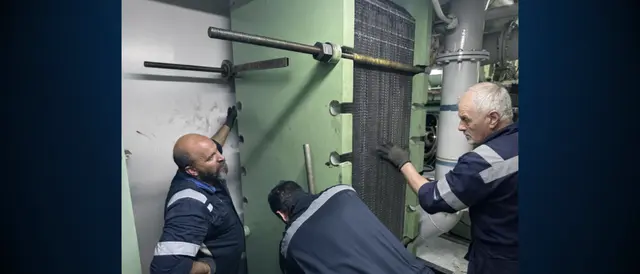 Εναλλάκτης θερμότητας Alfa Laval εγκατεστημένος σε πλοίο